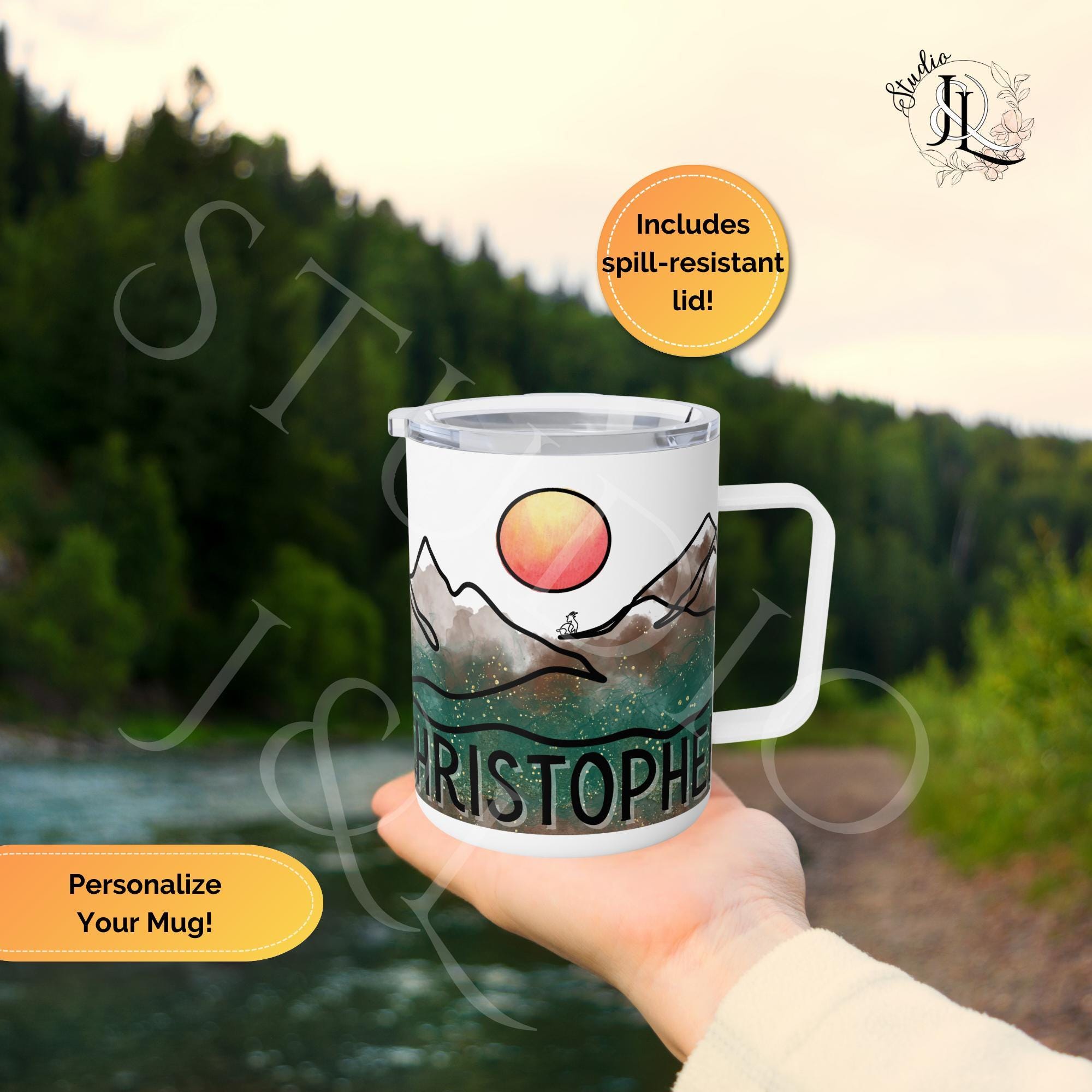 Personalized Mountain Mug Insulated Coffee Tumbler Custom Name Camping Cup  Stainless Steel Travel Thermos Adventure Hiking Gift Nature - Etsy