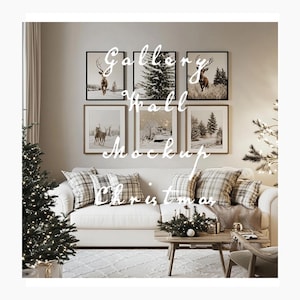 Wall Art Mockup Art Gallery Wall Mockup Christmas Mockup Holiday Mockup Poster Mockup Living Room Mock Ups Canva