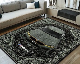 BMW M5 CS Art Rug – Dark Green Automotive Collector Carpet