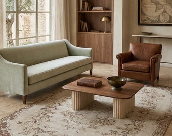 Handmade Beige Anatolian Rug – Vintage Boho Living Room Carpet (177x269 cm)