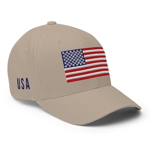Casquette Flexfit drapeau américain brodé : casquette patriotique américaine