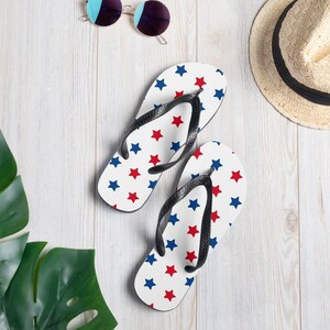 July 4th Flip Flops, Star Pattern Sandals, Independence Day