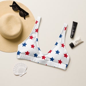 Patriotic Bikini Top, Independence Day, Red, White and Blue Swimwear