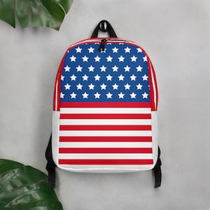 Sac à dos drapeau américain, cartable USA, sac de voyage minimaliste