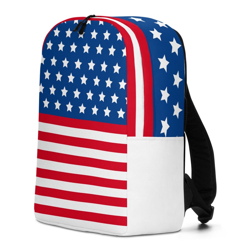 American Flag Backpack USA Book Bag Minimalist Travel Bag - Etsy
