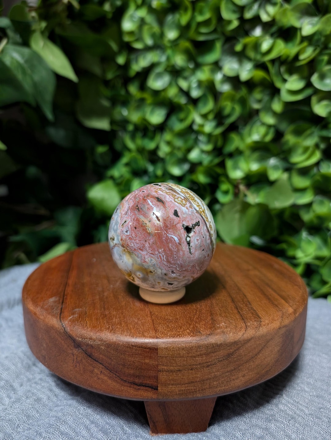 レア　高品質　newタイプ　ピンクオーシャンジャスパー　瑪瑙　スフィア ピンク 8th ベイン オーシャン ジャスパー スフィア A - Etsy 日本