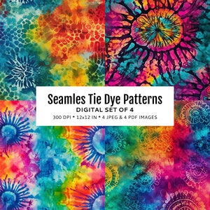 Seamless Abstract Tie Dye Patterns, Colorful Rainbow Digital Texture, Digital Colorful Tie Dye Pattern, Commercial Use