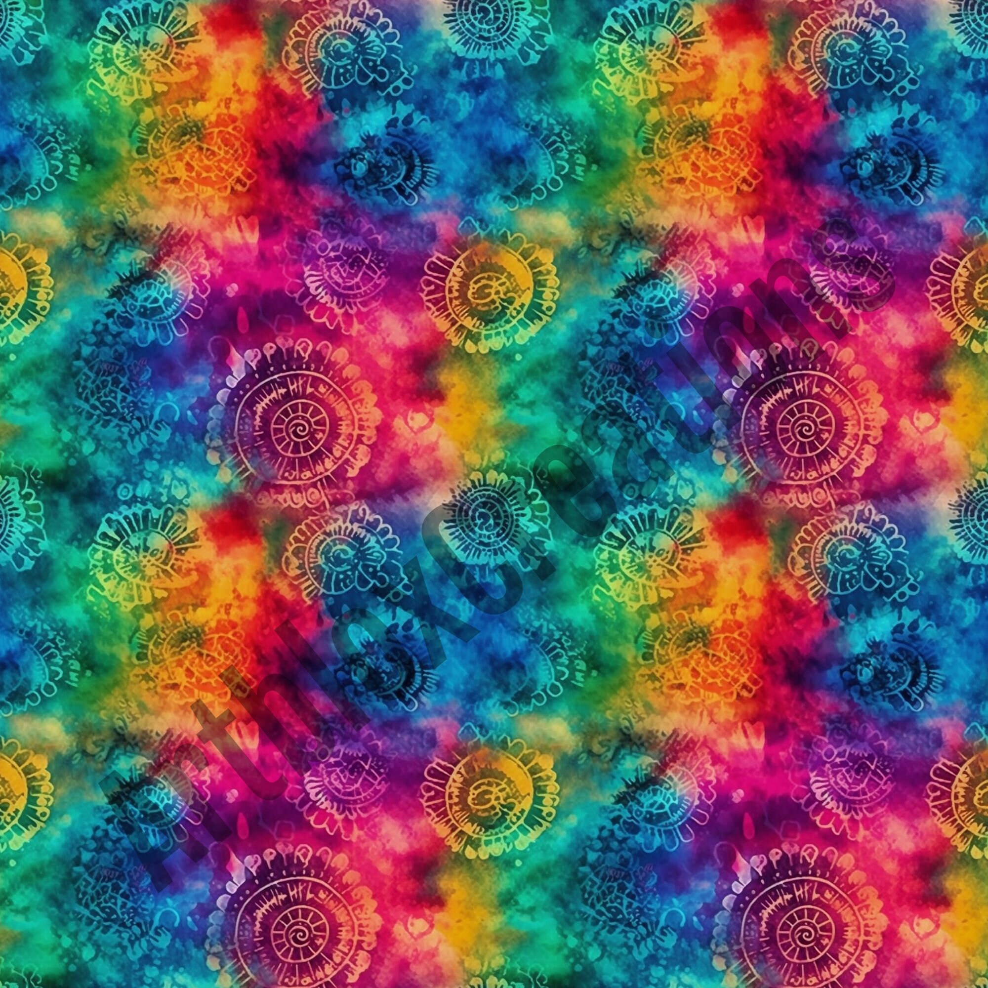 Seamless Abstract Tie Dye Pattern, Rainbow Texture (digital Download ...