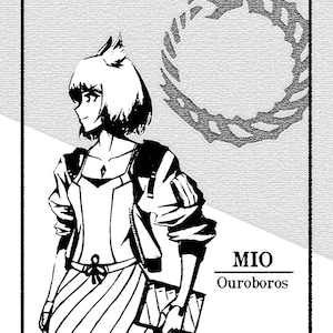 Mio Xenoblade Chronicles 3 Character Art Print | 4.5 x 6.25 | Minimalist Block-Printing-esque Postcard | Video Games/Anime/Manga