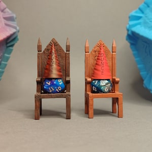 DND Dunce Dice Jail.  Premium Handpainted Dungeons and Dragons Time Out Chair and Dunce Hat for all D&D Dice. Chair of Shame Accessory Gift.