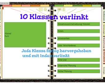 Digitaler Lehrerplaner 2023-2024 Deutsch, GoodNotes, Lehrerkalender, Unterricht, Kalender, Lehrerplaner Deutsch, Vorlagen, Templates