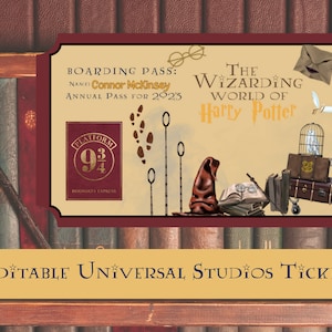 Überraschung Universal Trip Ticket, Fake Urlaubstickets, Bordkarte, druckbare Reiseticket Überraschung, bearbeitbares Pdf SOFORT-DOWNLOAD