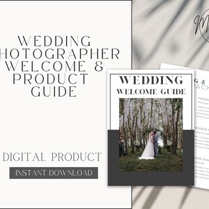 Wedding Photographer Welcome Product Guide Template Client Guide Template| Engagement Wedding Session| Wedding Style Guide| Pricing Template