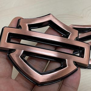 HD metaal brons en zwart CVO brandstoftank gebogen embleem badge emblemen, formaat voor benzinetank!