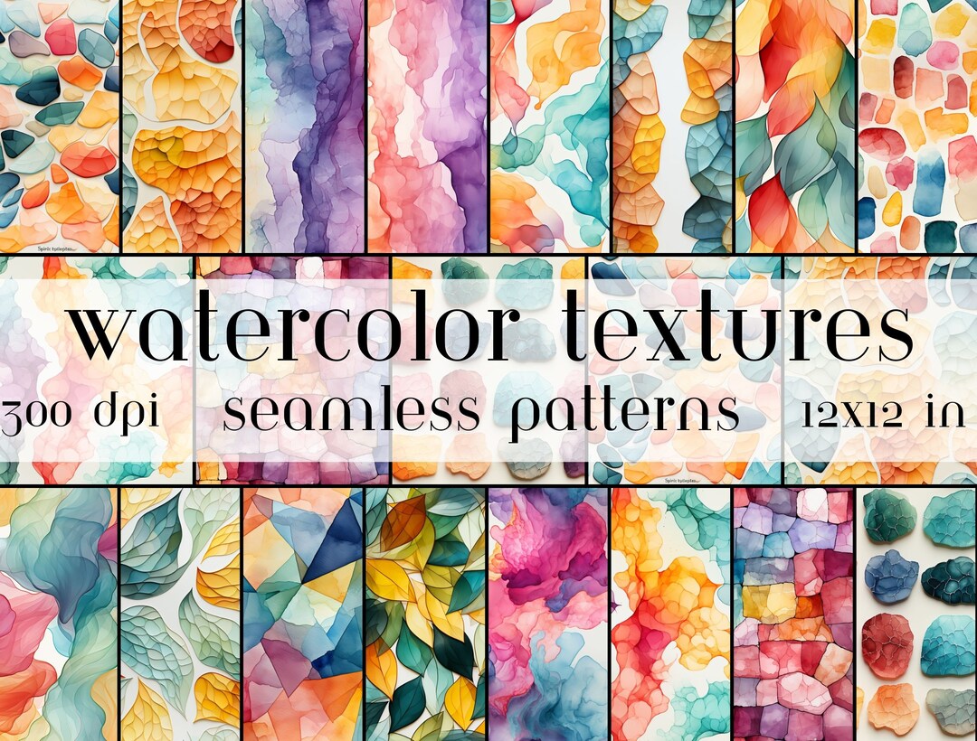 Watercolor Textures Seamless Patterns Digital Paper 16 Designs - Etsy