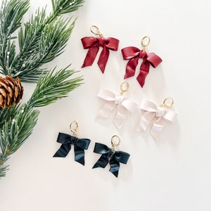 Holiday Bow Clay Earrings