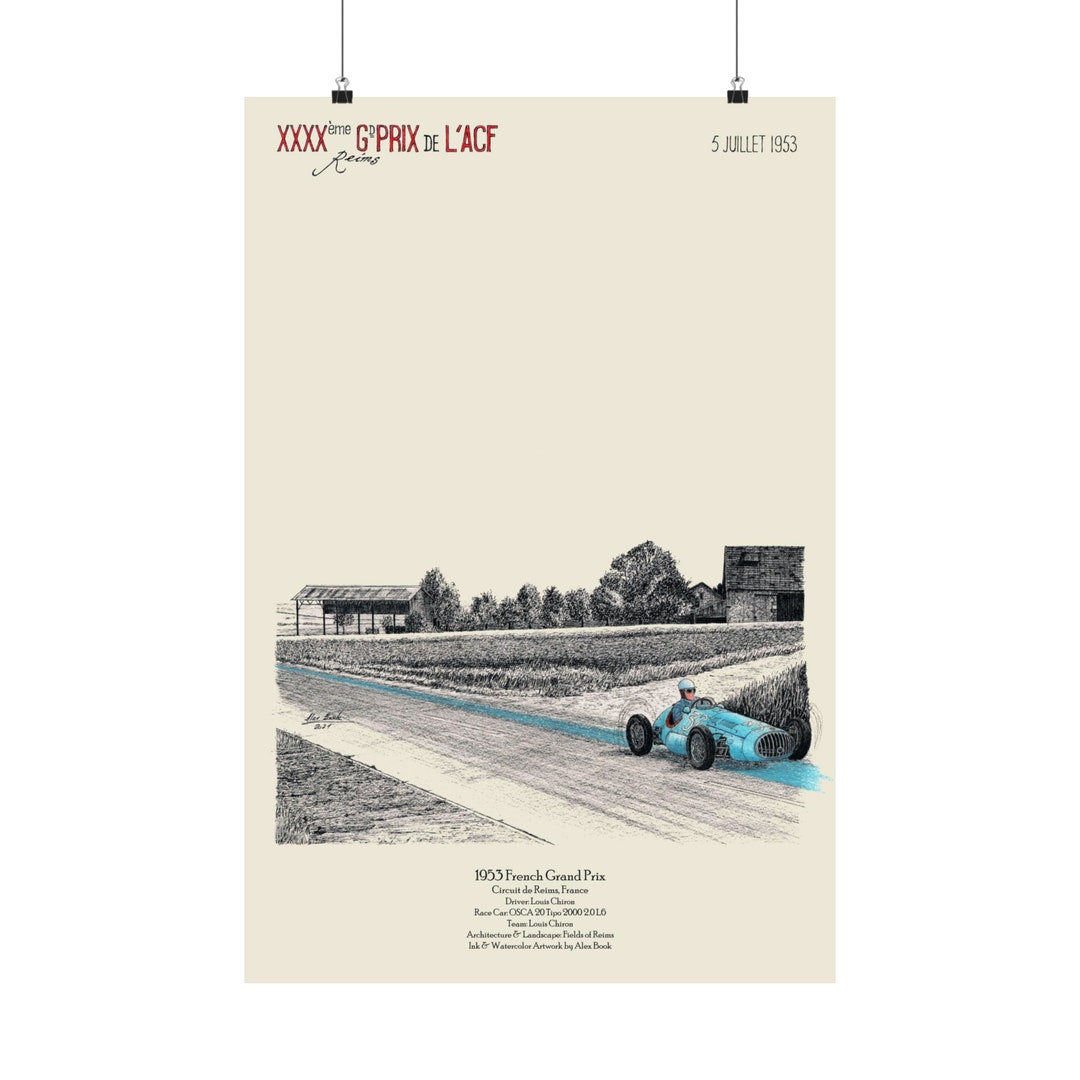 1953 French Grand Prix Circuit De Reims OSCA Louis Chiron Formula 1