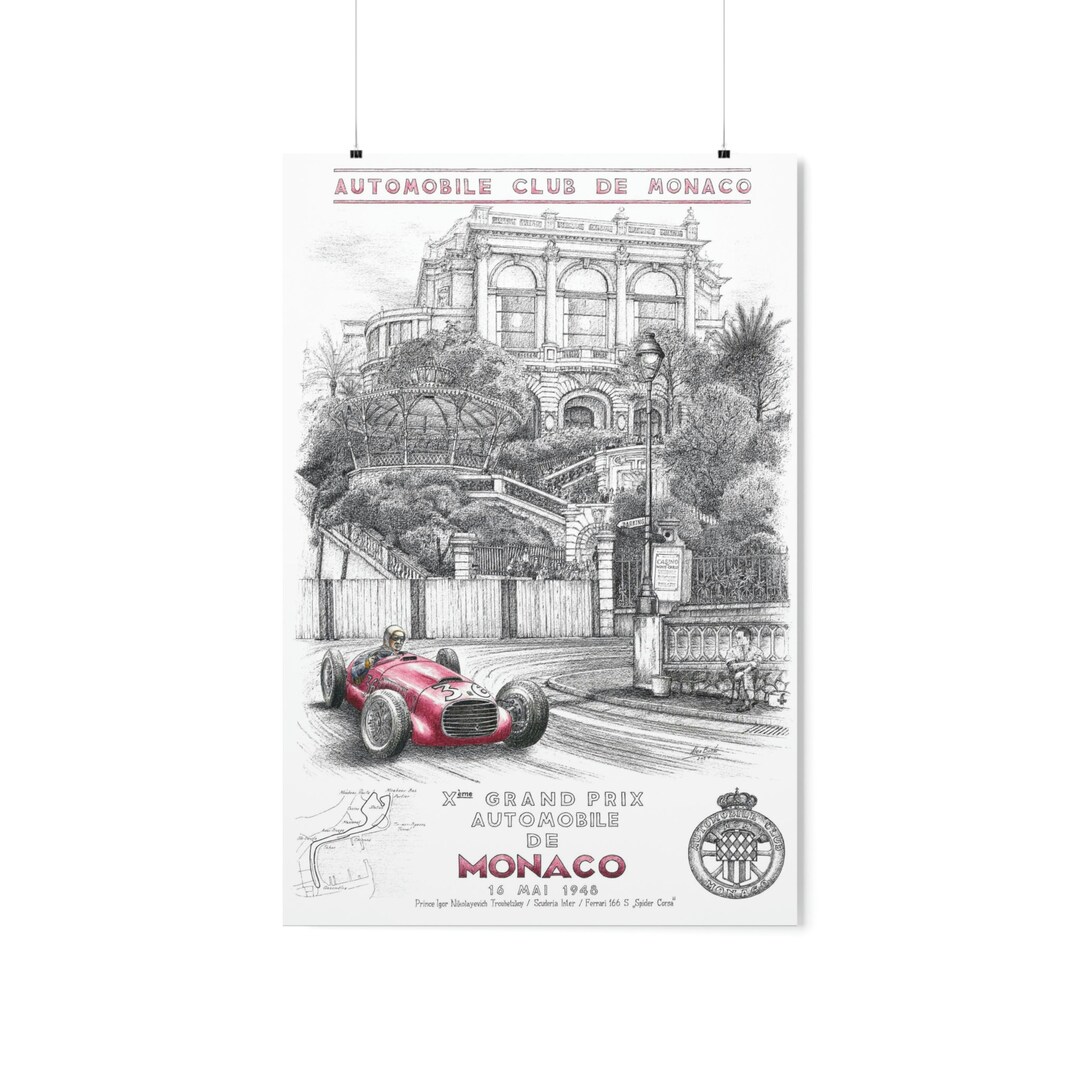 1948 Monaco Grand Prix Circuit De Monaco, Monte Carlo Ferrari Race Car ...