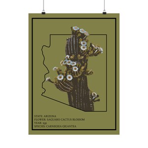 Arizona Saguaro Blossom Print - Arizona state flower poster, Birthday present, Wedding gift, Dorm decor wall art