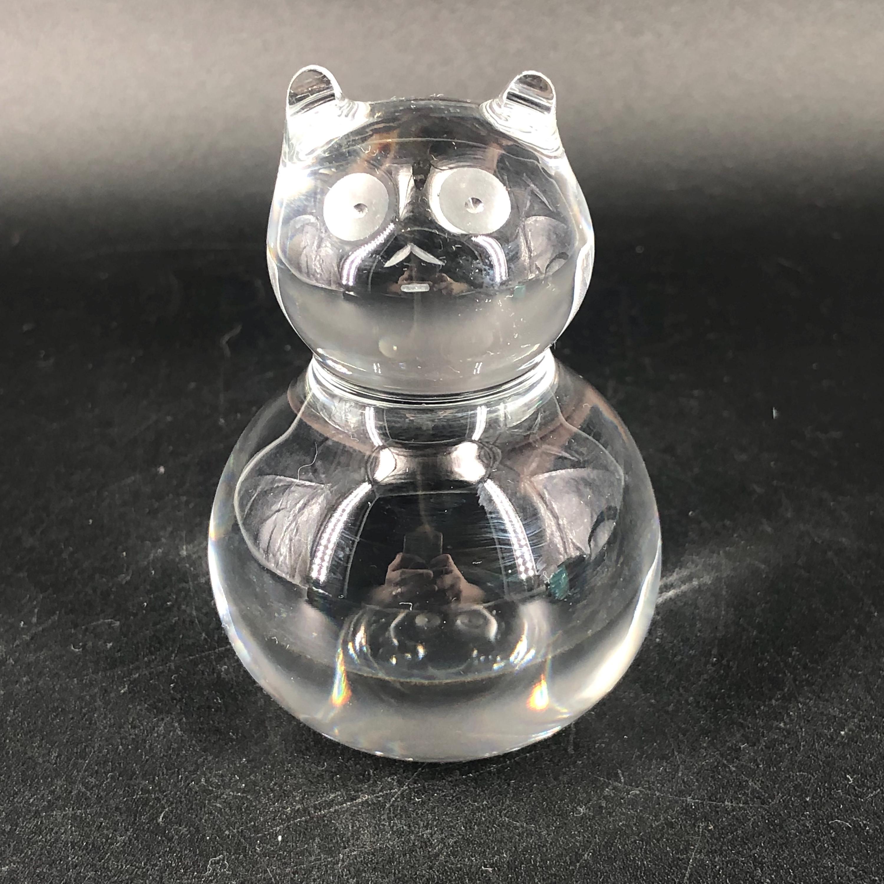【希少】Baccara cat Cat Maneki Neko Octagon Figurine | Baccarat Japan