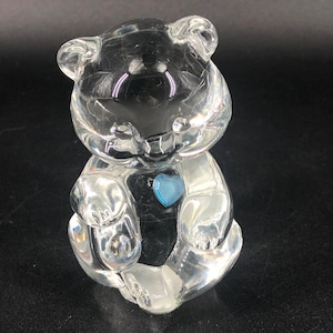 Vintage Fenton March Birthday Stone Glass Bear