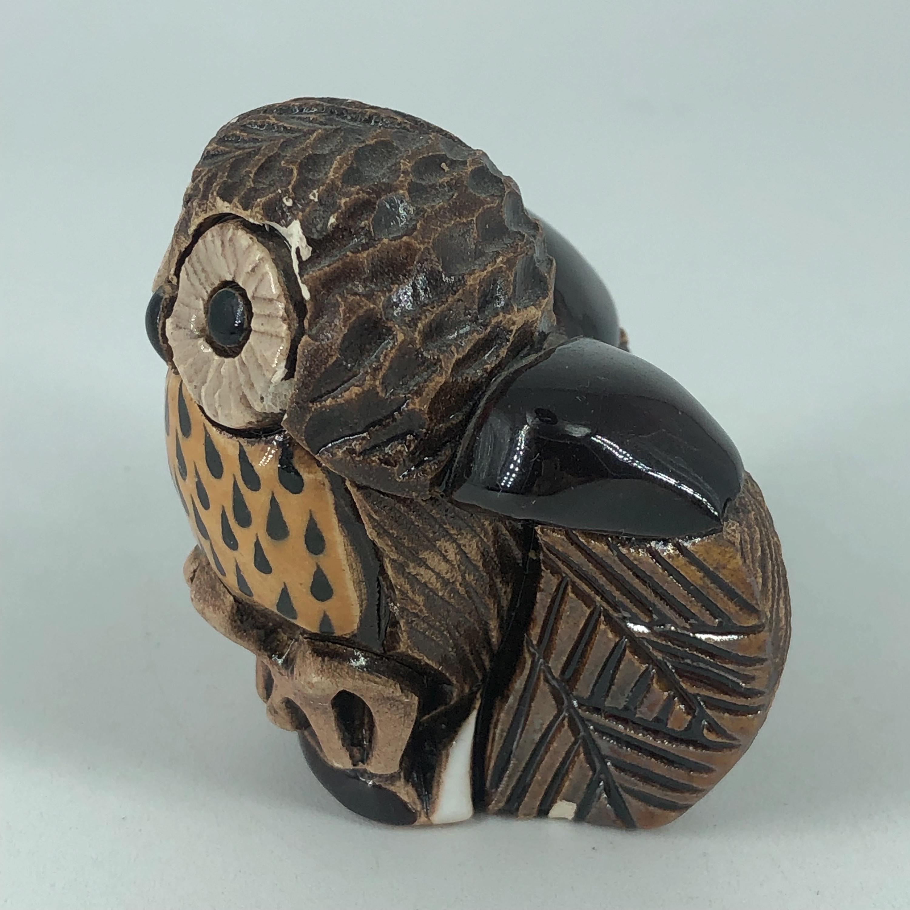 ヴィンテージの手作りアルテサニア・リンコナダ・フクロウの置物