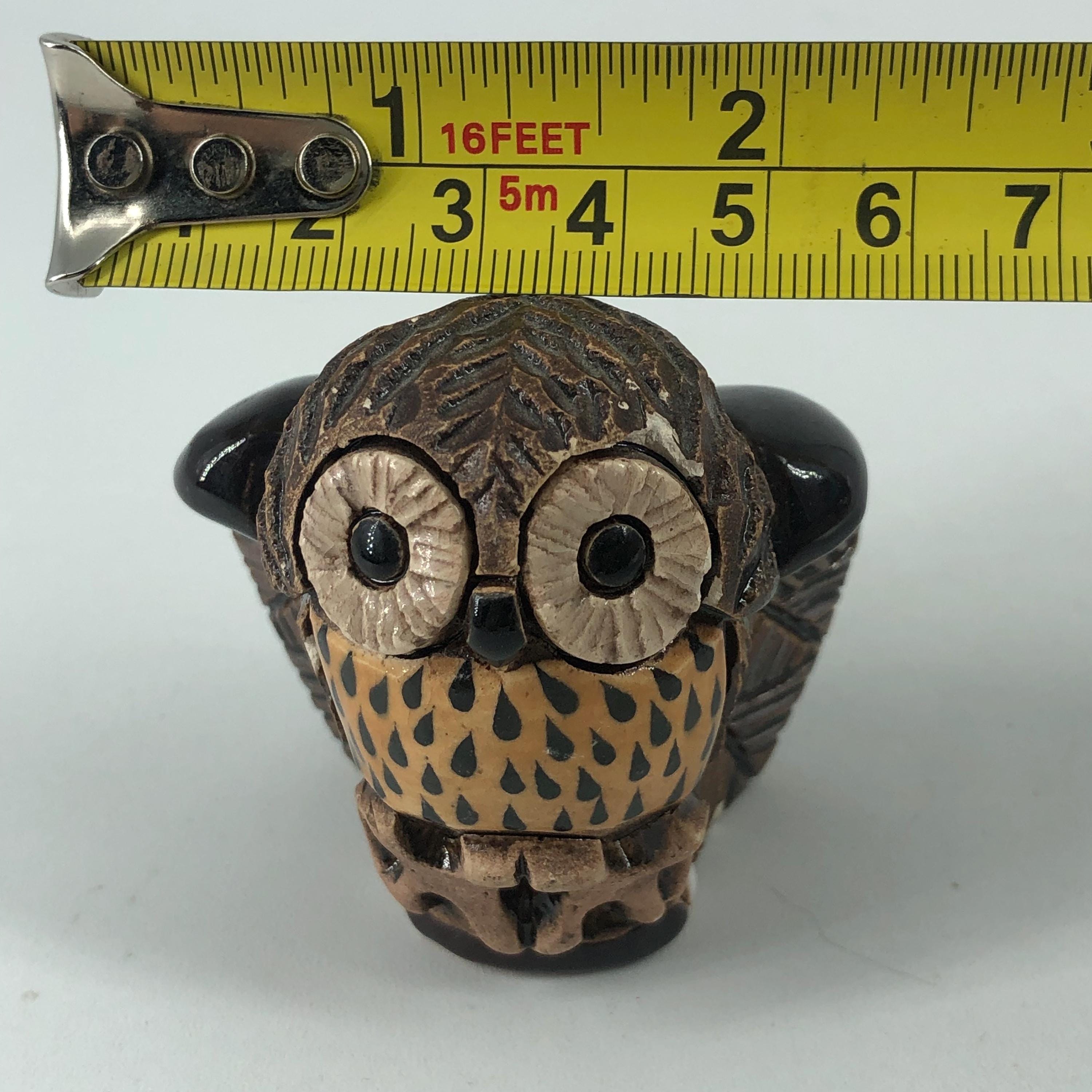 ヴィンテージの手作りアルテサニア・リンコナダ・フクロウの置物