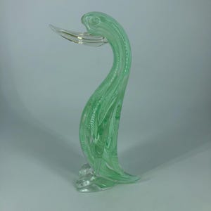 Vintage Murano Hand-Blown Art Glass Latticino Duck Figurine