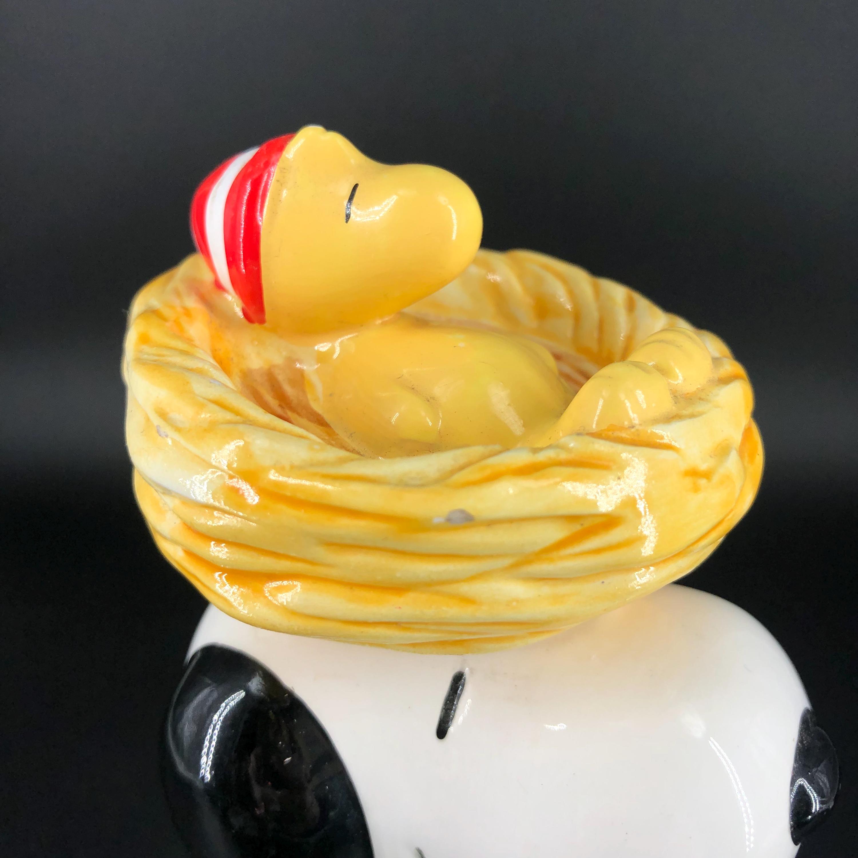 Vintage Willitts Peanuts Snoopy & Woodstock Sleeping in Nest