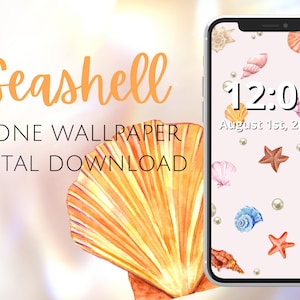 Beachy SEASHELL PhoneWallpaper! - Coastal Themed Wallpaper, Beachy Wallpaper, Coastal Granddaughter Aesthetic, Phone Wallpapers