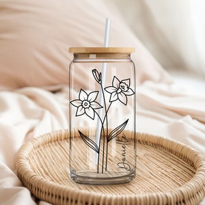 Korean Aesthetic Cute Floral Glass Cup