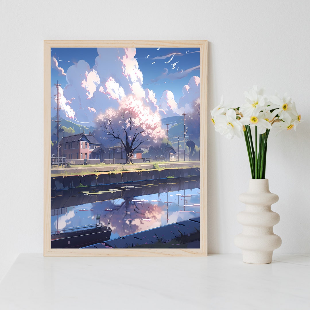 Japanese Cherry Blossom Anime Aesthetic Digital Download, Wall Art ...