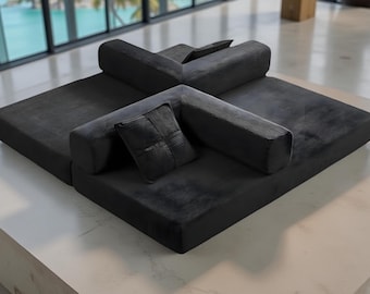 Corduroy Futon Sofa Bed: Modern Convertible Floor Couch