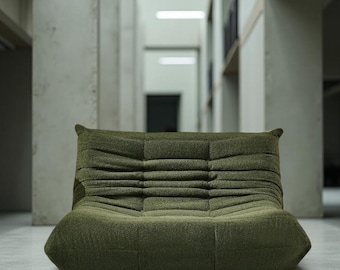 Sillón minimalista de dos plazas: sofá escandinavo de dos plazas inspirado en Togo