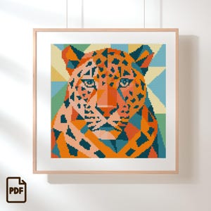 Tiger Cross Stitch Pattern PDF - Modern Cross Stitch Design - Animal Cross Stitch
