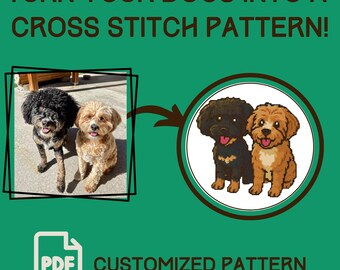 Custom Pet Cross Stitch Pattern – Personalized Dog Embroidery (PDF)