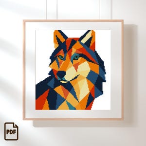 Wolf Cross Stitch Pattern PDF - Modern Cross Stitch Design - Animal Cross Stitch