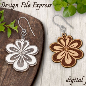 Flower Earring SVG: Vintage Laser Cut Template (Digital Download)