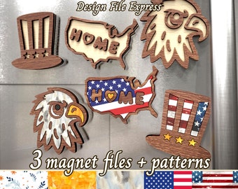 USA Magnet SVG Files: Patriotic Laser Cut Collection (Digital Download)