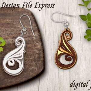 Teardrop Earring SVG: Laser Cut Template for Glowforge (PDF, SVG)