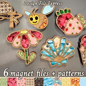 Summer Magnet SVG Bundle: Laser Cut Fridge Magnets (Digital Download)