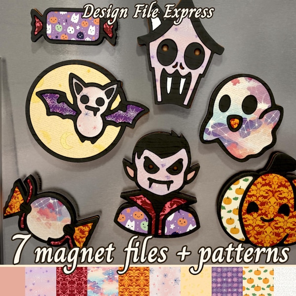 Halloween III Magnets Collection SVG File, Halloween Magnet Files, Dracula Haunted House Candy Bat Ghost  Fridge Magnet SVG, Laser Magnets