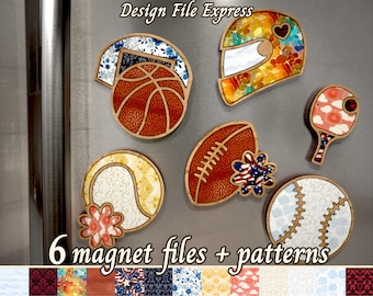 Sports Magnets Collection SVG File: Laser Cut Fridge Magnets (Digital Download)