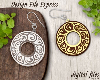 Hoop Earring SVG File: Laser Cut Earring (Digital Download)