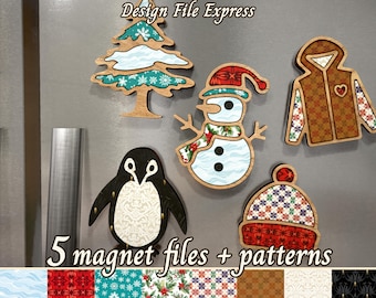 Winter Magnet SVG Files, Laser Cut Glowforge Designs (Digital Download)
