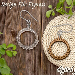 Laser Cut Hoop Earring SVG Template: Classic Chic Design (PDF, SVG Files