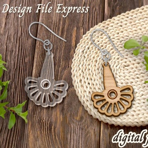 Earring SVG, Laser Engraved Earring SVG Design, Jewelry Glowforge, Wood Earring SVG, Earring Template File, Laser Cut File