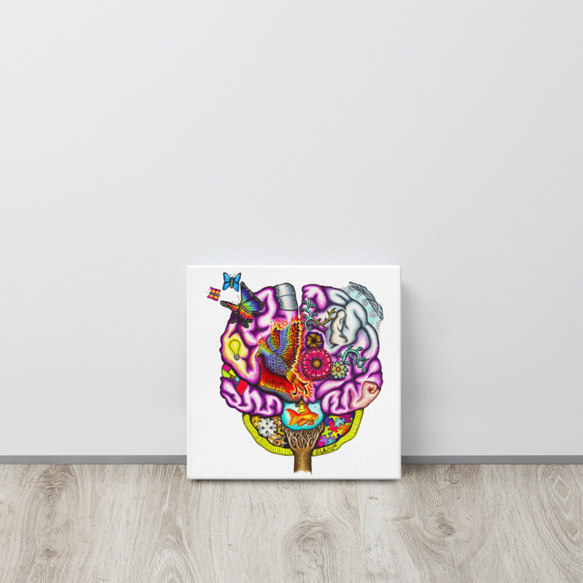 Brain Wall Art Canvas Print - Autism Wall Art - OCD Art - Bipolar Art ...