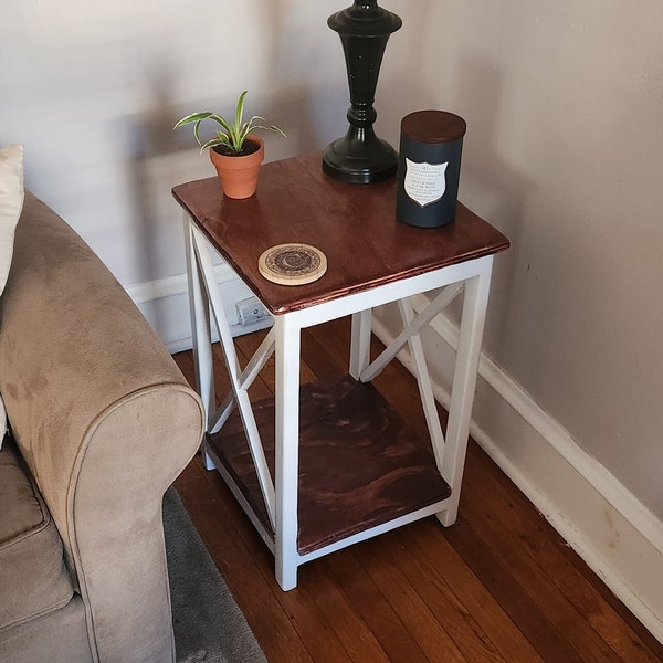Farmhouse End Table Etsy