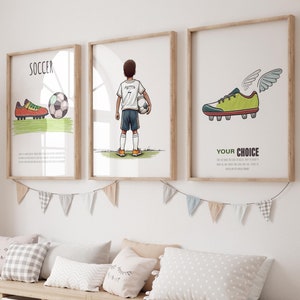 Set of 3 Personalized Football Posters | Football Art & Room Decor | Gift Ideas for Boys, Football Players